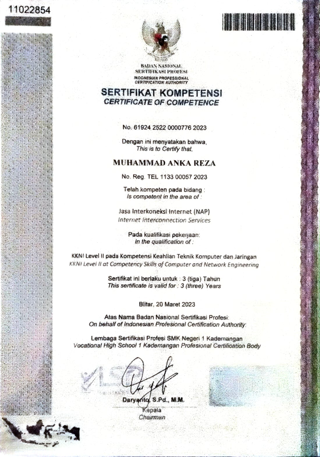 Certificate BNSP